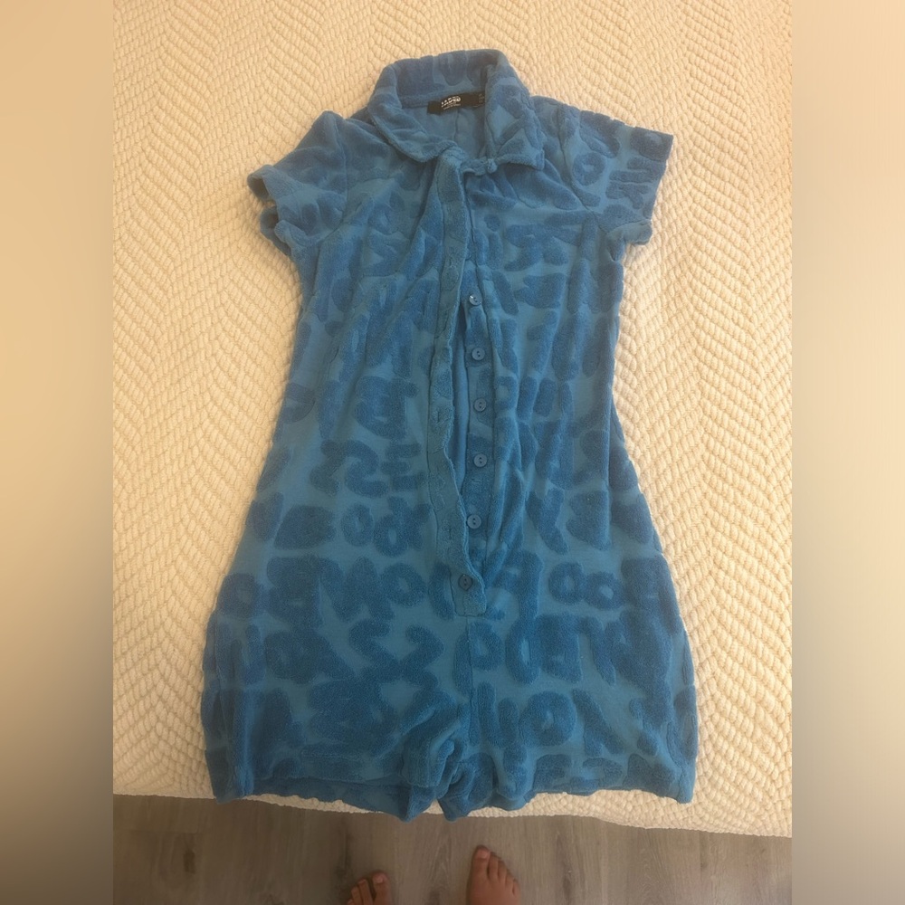 Jaded London Blue Towelling Playsuit